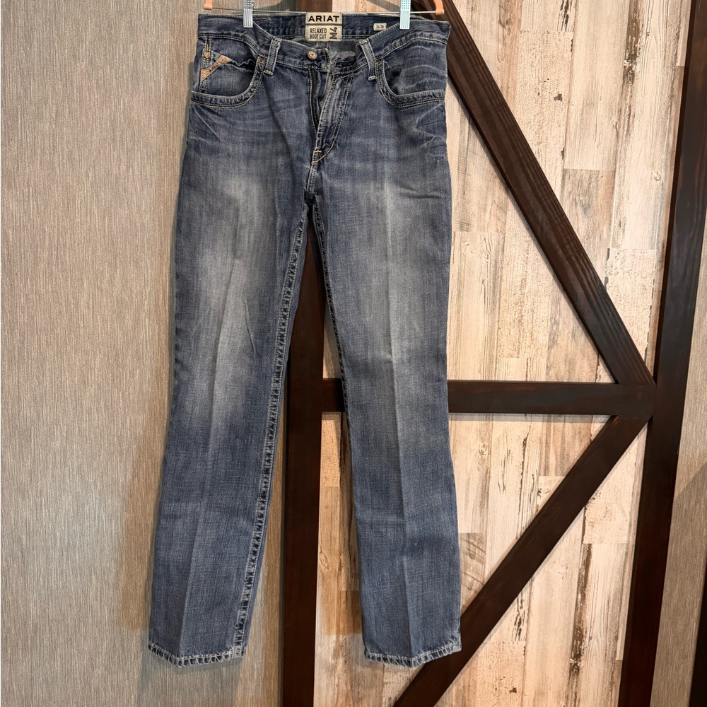 Ariat Men's Relaxed Boot Cut Blue Jeans 34x36
